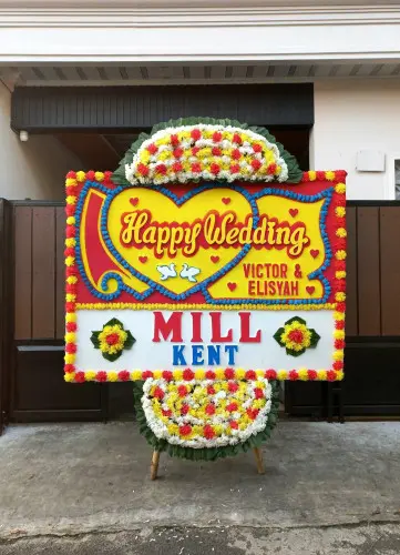 Papan Bunga Pernikahan kelapa indah